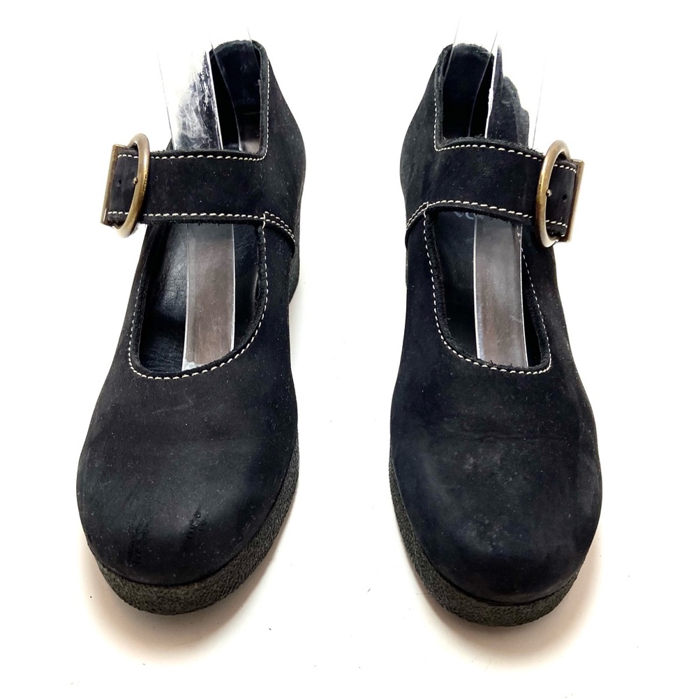Arche Briska Black Leather Mary Jane Wedge Shoes - Picture 8 of 14